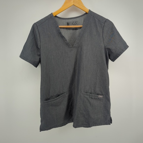 FIGS Scrubs Set Size Small Top Pants Charcoal Grey Technical Collection READ - Picture 3 of 13